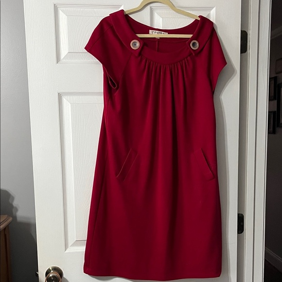 Van Heusen Red Mini Dress with Button Details - Picture 1 of 6